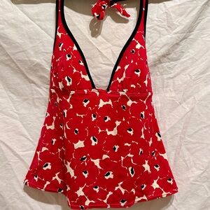 VINTAGE Victoria’s Secret Swim Red Poppy Tankini Top with Padding | Size M